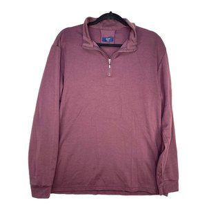 Ascot Long Sleeve‎ 1/4 Zip Shirt XL Slim Fit Men's Maroon Pullover Lightweight